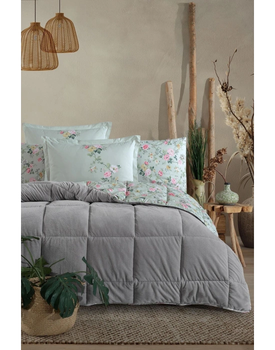 Clasy Wellsoft Jakarlı Tek Kişilik Uyku Seti Elara V3 Gri