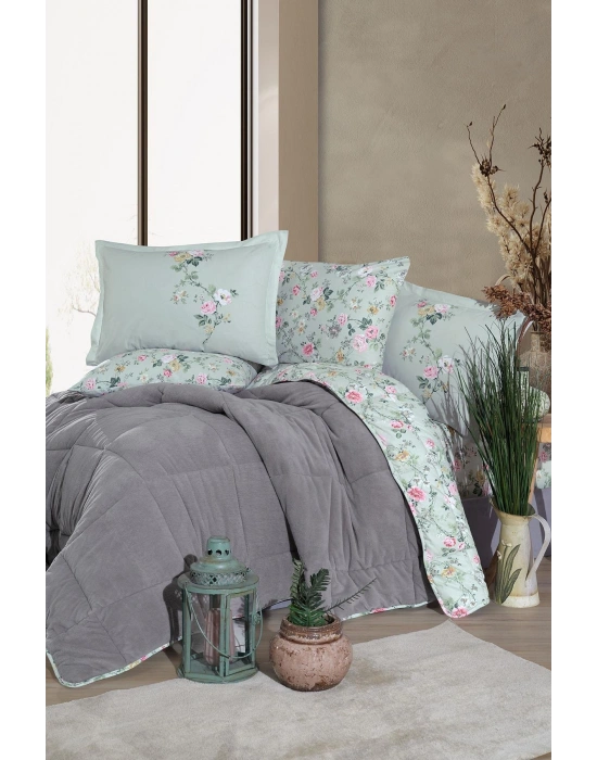 Clasy Wellsoft Jakarlı Tek Kişilik Uyku Seti Elara V3 Gri