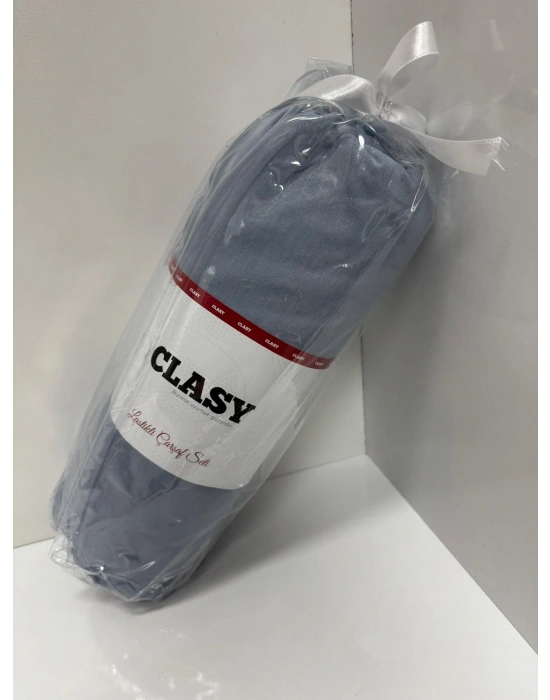 Clasy Ranforce Lastikli Çarşaf Seti Çift Kişilik Mavi ÇKLÇ-239 %100 Pamuk