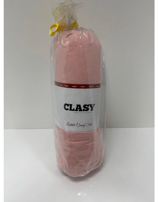 Clasy Ranforce Lastikli Çarşaf Seti Çift Kişilik Pembe ÇKLÇ-241 %100 Pamuk
