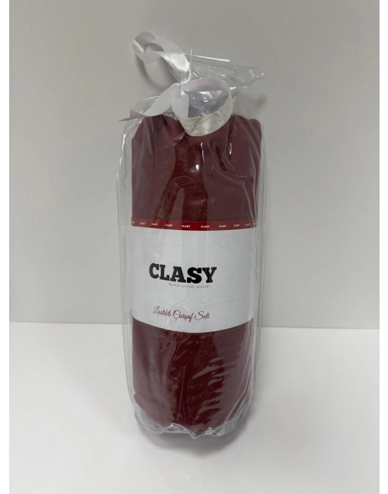 Clasy Ranforce Lastikli Çarşaf Seti Çift Kişilik Koyu Mor-Bordo ÇKLÇ-245 %100 Pamuk