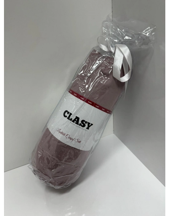 Clasy Ranforce Lastikli Çarşaf Seti Çift Kişilik Gül Kurusu ÇKLÇ-246 %100 Pamuk