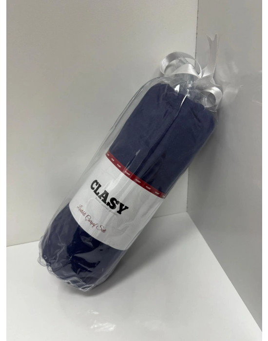 Clasy Ranforce Lastikli Çarşaf Seti Çift Kişilik Lacivert ÇKLÇ-248 %100 Pamuk