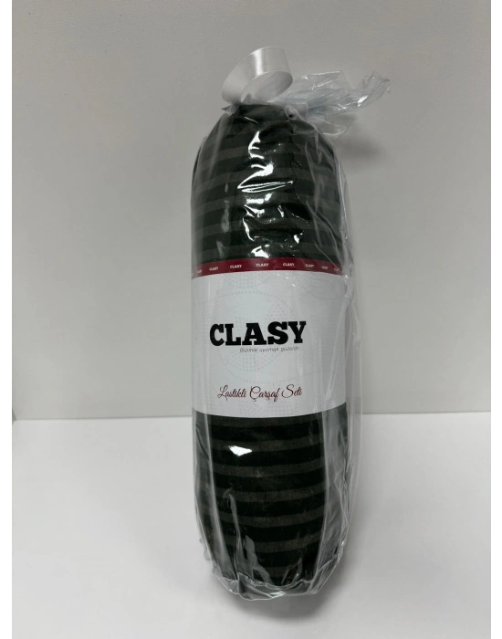 Clasy Ranforce Lastikli Çarşaf Seti Çift Kişilik Koyu Yeşil-Haki ÇKLÇ-248 %100 Pamuk