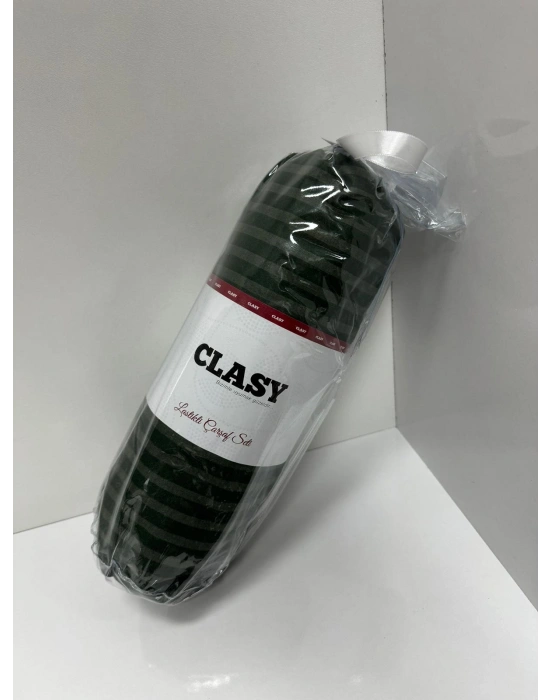 Clasy Ranforce Lastikli Çarşaf Seti Çift Kişilik Koyu Yeşil-Haki ÇKLÇ-248 %100 Pamuk