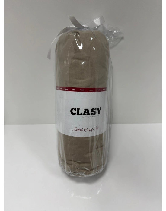 Clasy Ranforce Lastikli Çarşaf Seti Çift Kişilik Sütlü Kahve ÇKLÇ-250 %100 Pamuk