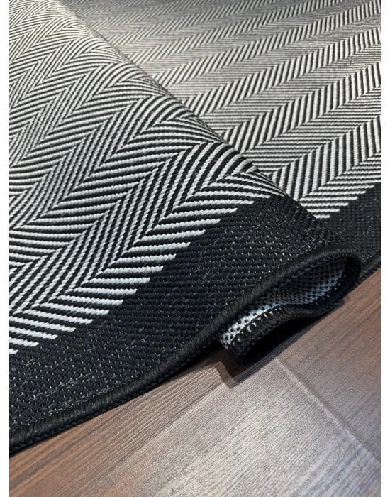 Mess Modern Dekoratif Yumuşak Dokulu Sisal Halı 3939 Antrasit Siyah