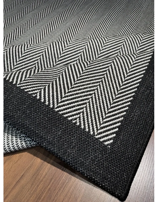 Mess Modern Dekoratif Yumuşak Dokulu Sisal Halı 3939 Antrasit Siyah