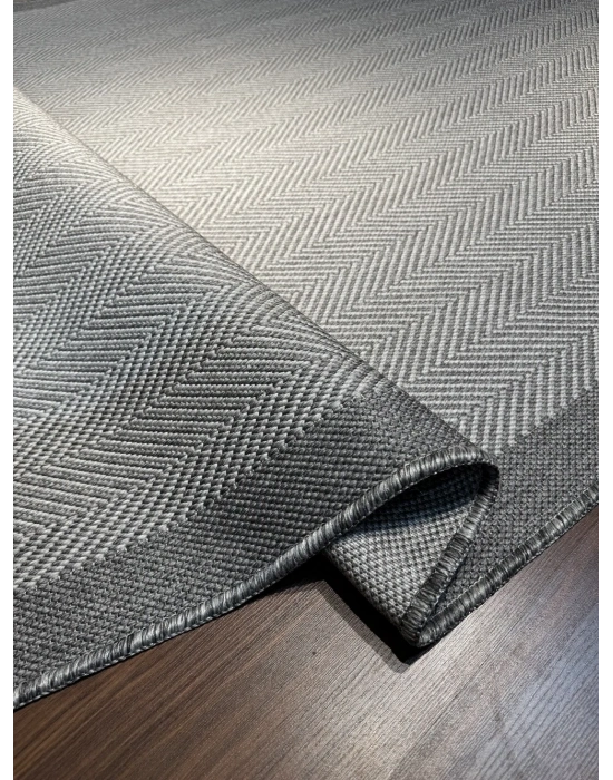 Mess Modern Dekoratif Yumuşak Dokulu Sisal Halı 3939 Gri Antrasit