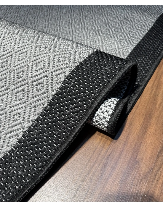 Mess Modern Dekoratif Yumuşak Dokulu Sisal Halı 3946 Antrasit Siyah