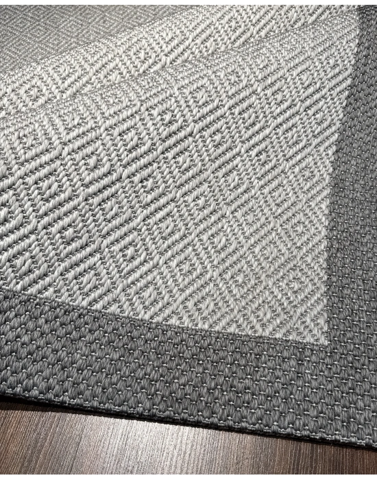 Mess Modern Dekoratif Yumuşak Dokulu Sisal Halı 3946 Gri Antrasit