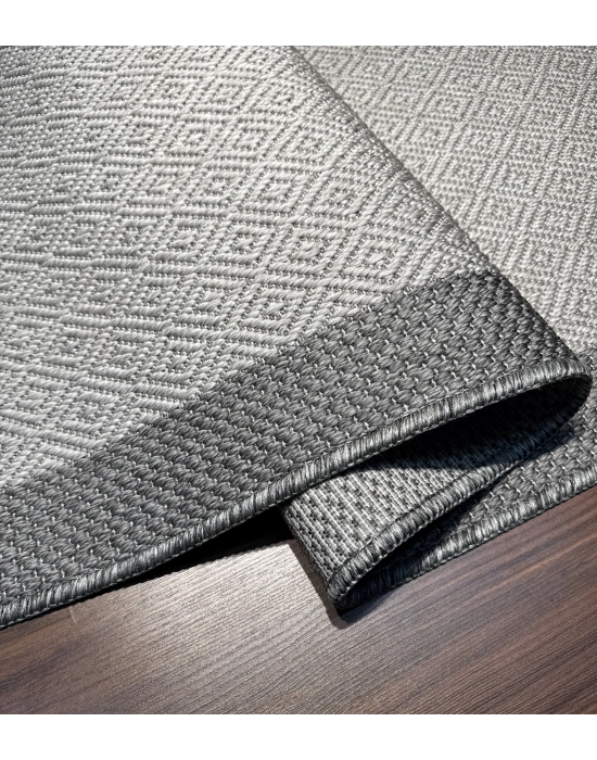 Mess Modern Dekoratif Yumuşak Dokulu Sisal Halı 3946 Gri Antrasit