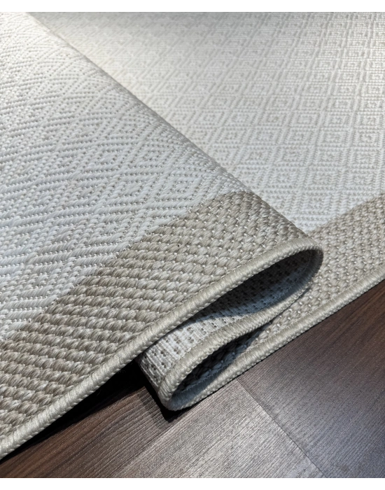 Mess Modern Dekoratif Yumuşak Dokulu Sisal Halı 3946 Krem Vizon