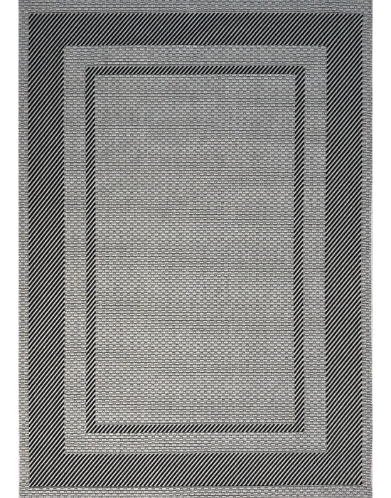 Mess Modern Dekoratif Yumuşak Dokulu Sisal Halı 3948 Gri Siyah