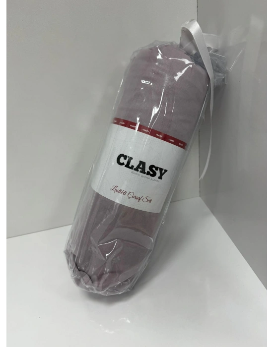 Clasy Ranforce Lastikli Çarşaf Seti Çift Kişilik Lila ÇKLÇ-253 %100 Pamuk