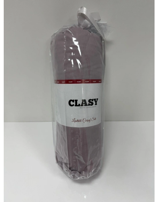Clasy Ranforce Lastikli Çarşaf Seti Çift Kişilik Lila ÇKLÇ-253 %100 Pamuk