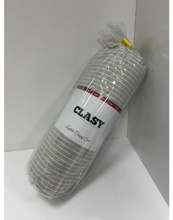 Clasy Ranforce Lastikli Çarşaf Seti Çift Kişilik Hafif Yeşilimsi Gri ÇKLÇ-257 %100 Pamuk