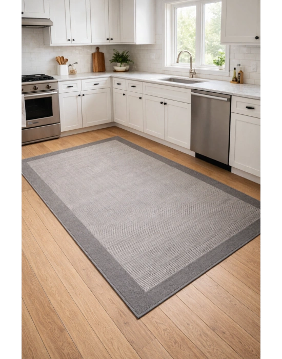 Mess Modern Dekoratif Yumuşak Dokulu Sisal Halı 3933 Gri Antrasit