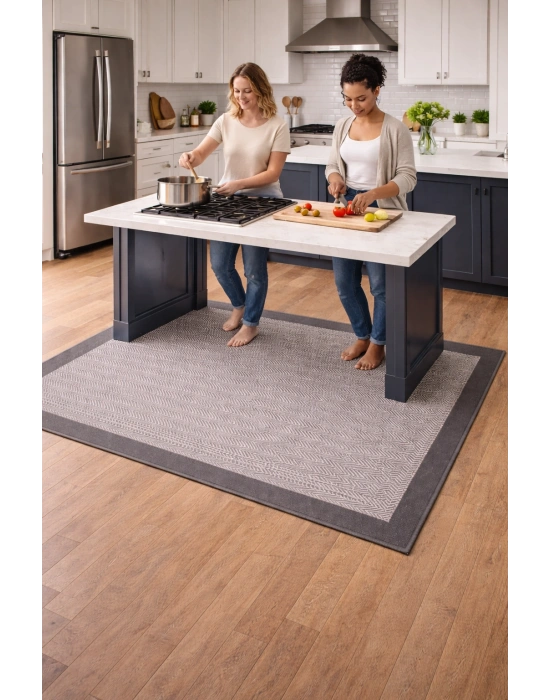 Mess Modern Dekoratif Yumuşak Dokulu Sisal Halı 3939 Antrasit Siyah