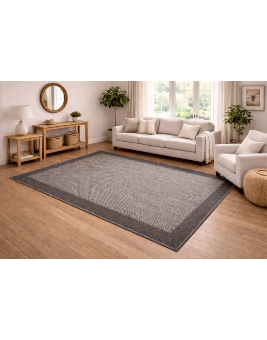 Mess Modern Dekoratif Yumuşak Dokulu Sisal Halı 3939 Gri Antrasit
