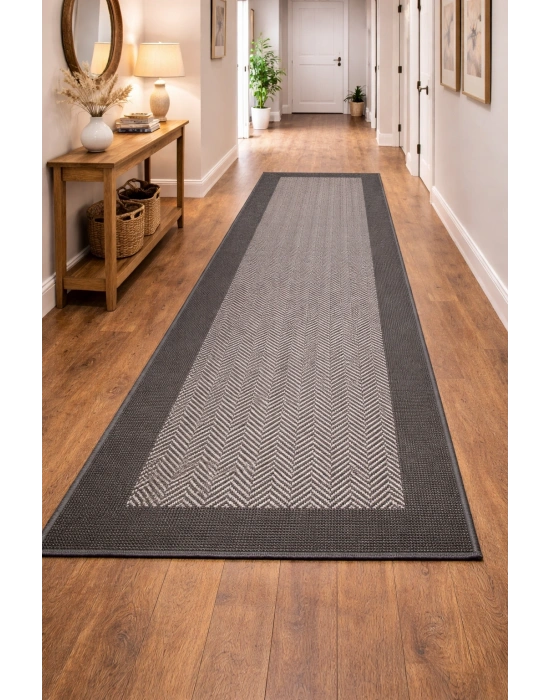 Mess Modern Dekoratif Yumuşak Dokulu Sisal Halı 3939 Gri Antrasit