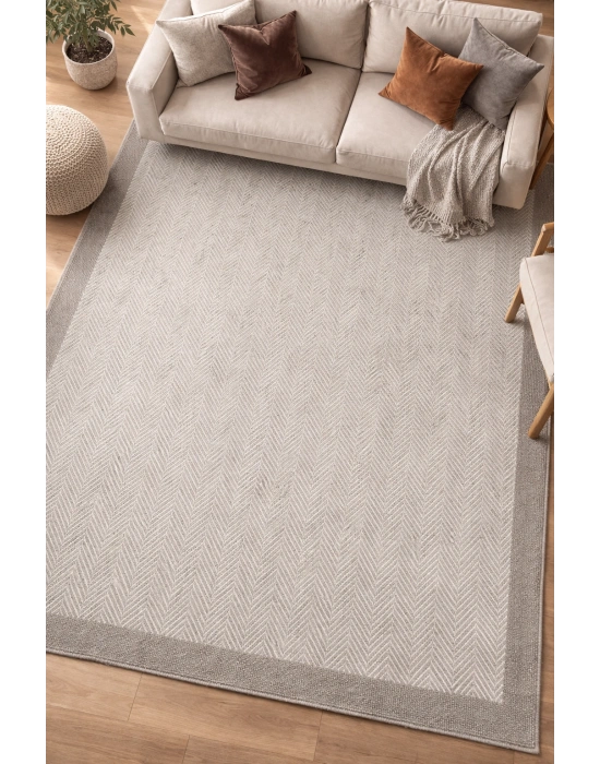 Mess Modern Dekoratif Yumuşak Dokulu Sisal Halı 3939 Krem Vizon