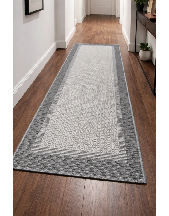 Mess Modern Dekoratif Yumuşak Dokulu Sisal Halı 3945 Gri Antrasit