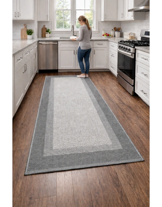 Mess Modern Dekoratif Yumuşak Dokulu Sisal Halı 3945 Gri Antrasit