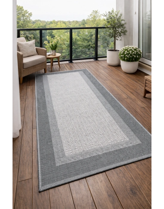 Mess Modern Dekoratif Yumuşak Dokulu Sisal Halı 3945 Gri Antrasit