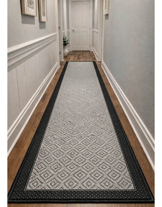 Mess Modern Dekoratif Yumuşak Dokulu Sisal Halı 3946 Antrasit Siyah