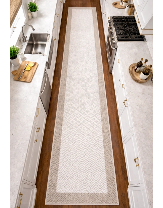 Mess Modern Dekoratif Yumuşak Dokulu Sisal Halı 3946 Krem Vizon