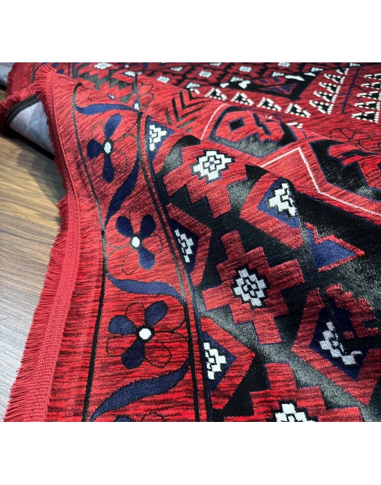 Mess Afkan Tarzı Akrilik Dokuma Halı 8110 Kırmızı