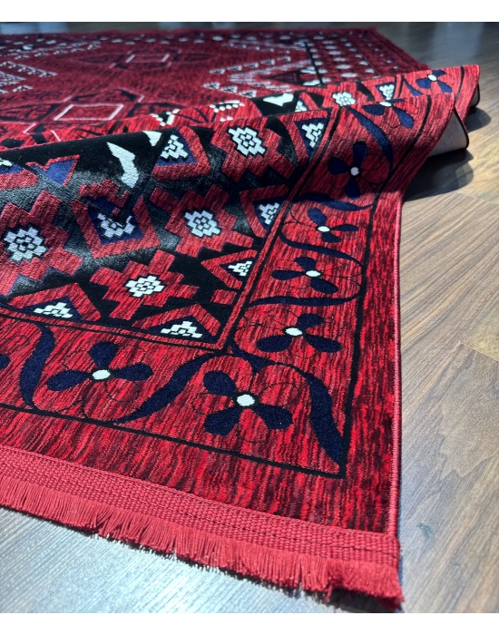 Mess Afkan Tarzı Akrilik Dokuma Halı 8110 Kırmızı