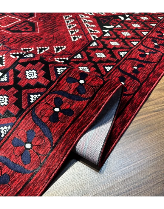 Mess Afkan Tarzı Akrilik Dokuma Halı 8110 Kırmızı