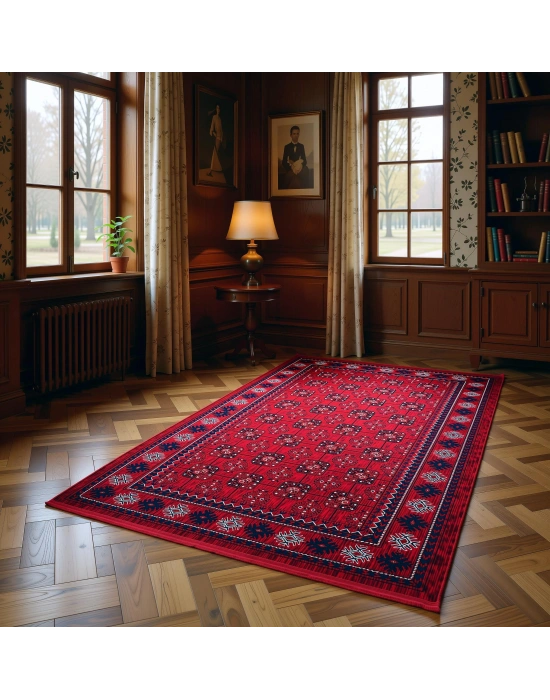 Mess Afkan Tarzı Akrilik Dokuma Halı 8120 Kırmızı