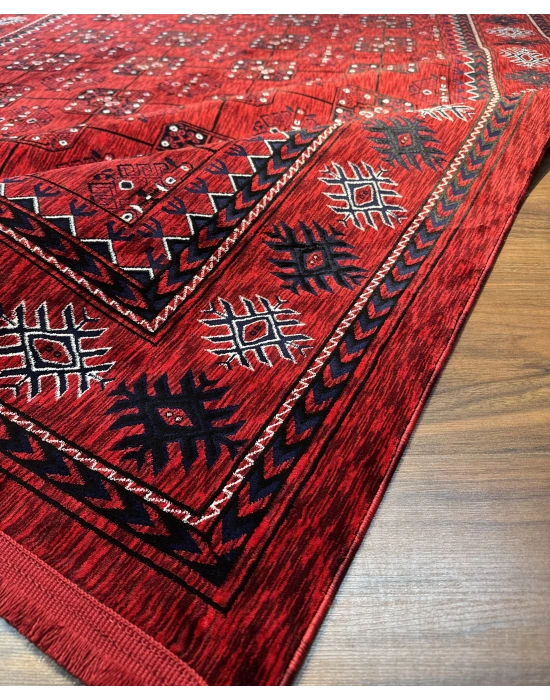 Mess Afkan Tarzı Akrilik Dokuma Halı 8120 Kırmızı