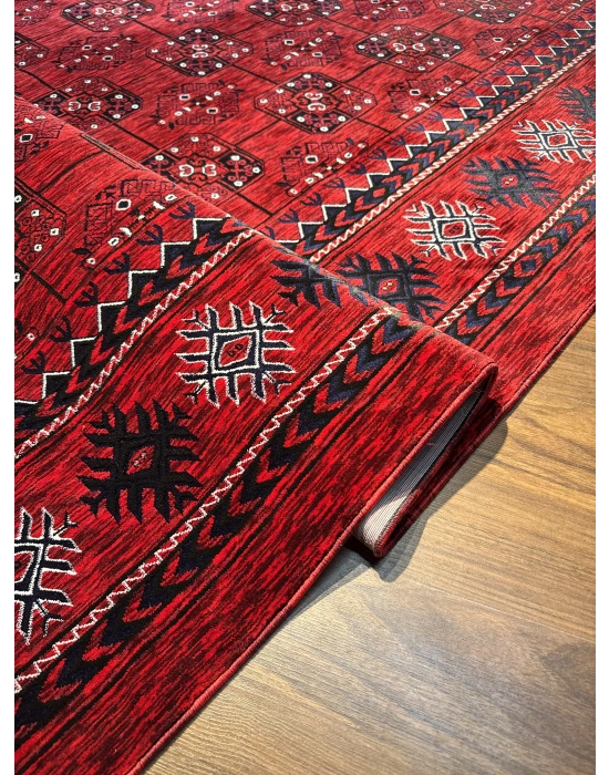 Mess Afkan Tarzı Akrilik Dokuma Halı 8120 Kırmızı