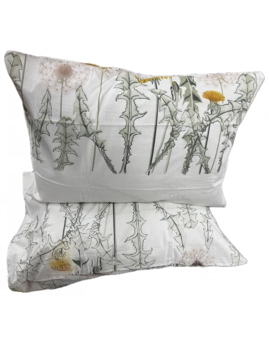 Clasy Ranforce %100 Pamuk 2 Adet Yastık Kılıfı Çiçek Desenli Beyaz