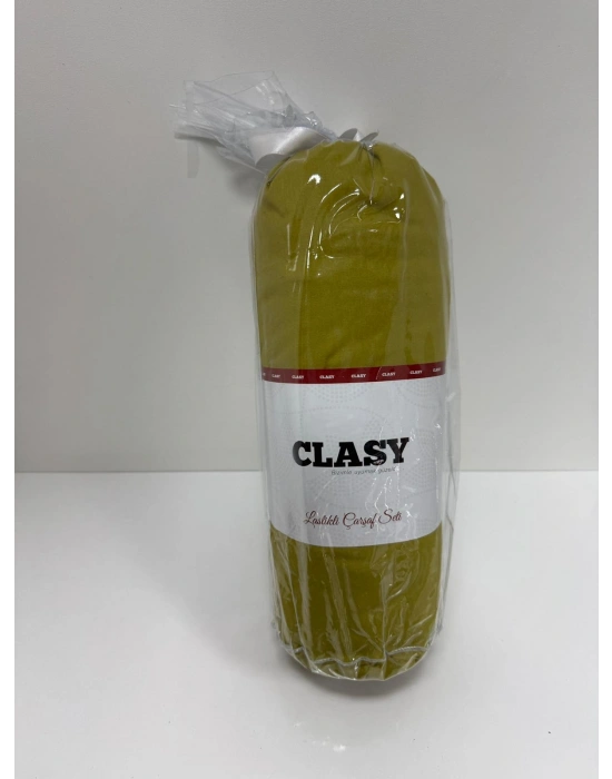 Clasy Ranforce Lastikli Çarşaf Seti Çift Kişilik Yağ Sarısı ÇKLÇ-266 %100 Pamuk