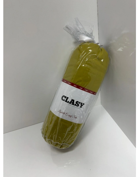 Clasy Ranforce Lastikli Çarşaf Seti Çift Kişilik Yağ Sarısı ÇKLÇ-266 %100 Pamuk