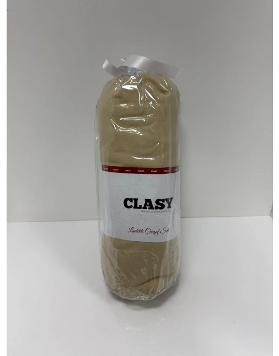 Clasy Ranforce Lastikli Çarşaf Seti Çift Kişilik Yumurta Sarısı ÇKLÇ-271 %100 Pamuk