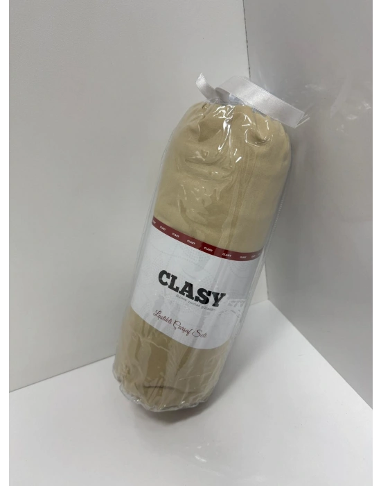 Clasy Ranforce Lastikli Çarşaf Seti Çift Kişilik Yumurta Sarısı ÇKLÇ-271 %100 Pamuk