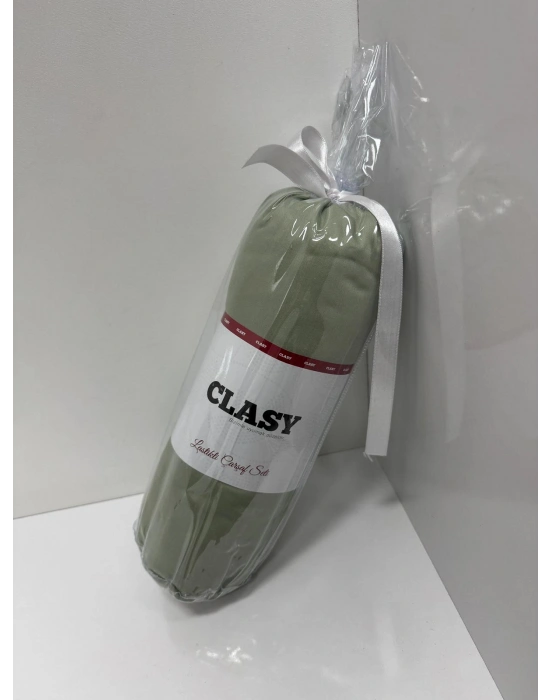 Clasy Ranforce Lastikli Çarşaf Seti Tek Kişilik Açık Yeşil TKLÇ-108 %100 Pamuk