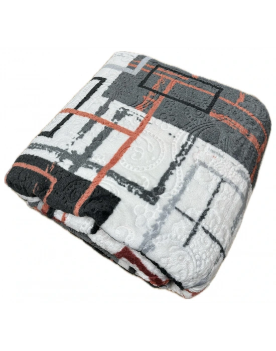 AKSU Çift Kişilik Battaniye Yumuşak Kabartmalı Yeni Sezon Kışlık Battaniye 220X240 Çok Renkli