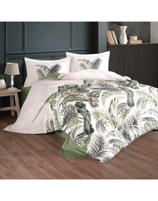 Çift Kişilik Ranforce Dört Mevsim Set Hena V2 Yeşil