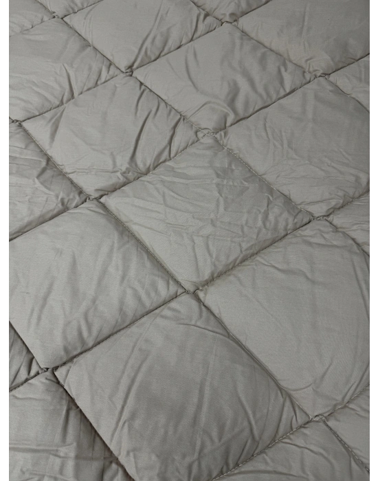 Clasy %100 Pamuk Ranforce Çift kişilik Yorgan Çift Taraflı Avola V3 Gri-Kahve Düz Desenli Kapitoneli