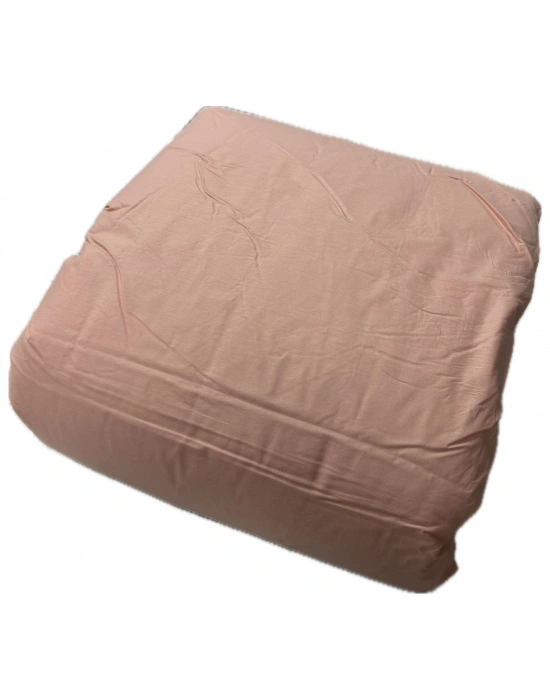 Clasy %100 Pamuk Ranforce Çift kişilik Yorgan Çift Taraflı Bej-Somon Düz Desenli Kapitoneli