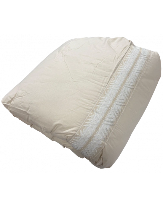 Clasy %100 Pamuk Ranforce Çift kişilik Yorgan Çift Taraflı Olerin V1 Krem Düz Desenli Kapitoneli