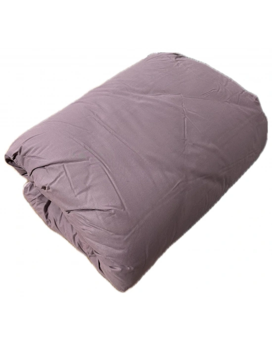 Clasy %100 Pamuk Ranforce Tek kişilik Çift Taraflı Yorgan Mor-Siyah Düz Desen