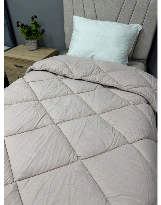 Clasy %100 Pamuk Ranforce Tek kişilik Yorgan Çift Taraflı Somon Düz Desen